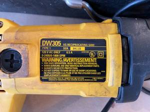 lot 81 image: DeWalt Variable Speed Reciprocating Saw