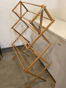 lot 99 image: Folding Wooden Drying Rack