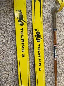 lot 124 image: Vintage Trak Snow Skis With Bamboo Ski Poles