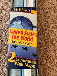 lot 168 image: Hammond United States And World Laminated Maps
