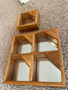 lot 169 image: 2 Mirrored Wall Mount Shelving Pieces