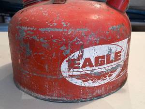 lot 217 image: Vintage Eagle 2.5 Gallon Gas Can With Great Graphics