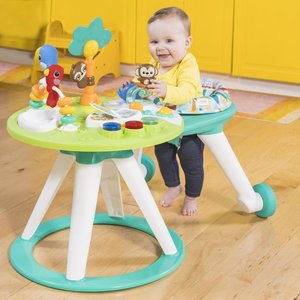 Bright Starts Around We Go 2-in-1 Walk-Around Baby Activity Center & Table, Tropic Cool, Ages 6 Months
