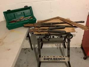 lot 99 image: Portable Work Bench w other tools