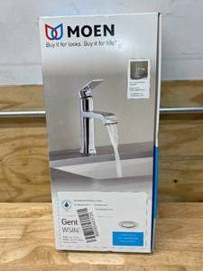lot 6 image: MOEN Genta Single Hole Single-Handle Bathroom Faucet in Chrome