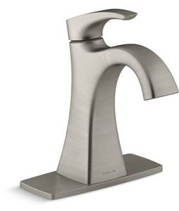 lot 5 image: KOHLER Maxton Brushed Nickel 1-Handle 4-in centerset WaterSense Bathroom Sink Faucet with Drain with Deck Plate