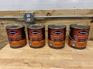 lot 77 image: WOLMAN Lot of 4 Gallons of- Accutek 288078 Cedar Semi Stain