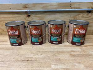 lot 116 image: FLOOD Lot of 4- Pro Series 100% Acrylic Stain Resurfacer- Deep Base