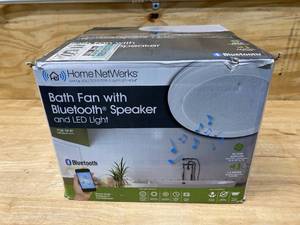 lot 27 image: HOMEWERKS 80 CFM Ceiling Mount Bathroom Exhaust Fan with Bluetooth Speaker and LED Light