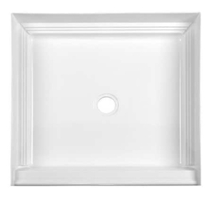 lot 104 image: AQUATIC A2 32 in. x 32 in. Single Threshold Center Drain Shower Pan in White