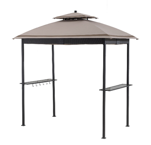 lot 158 image: SUNJOY Brown Metal Rectangle Grill Gazebo Exterior 5-ft x 8-ft