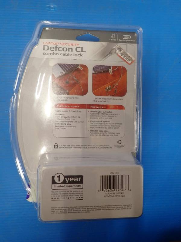 lot 65 image: Targus&nbspDefcon CL Laptop Cable Lock Brand new