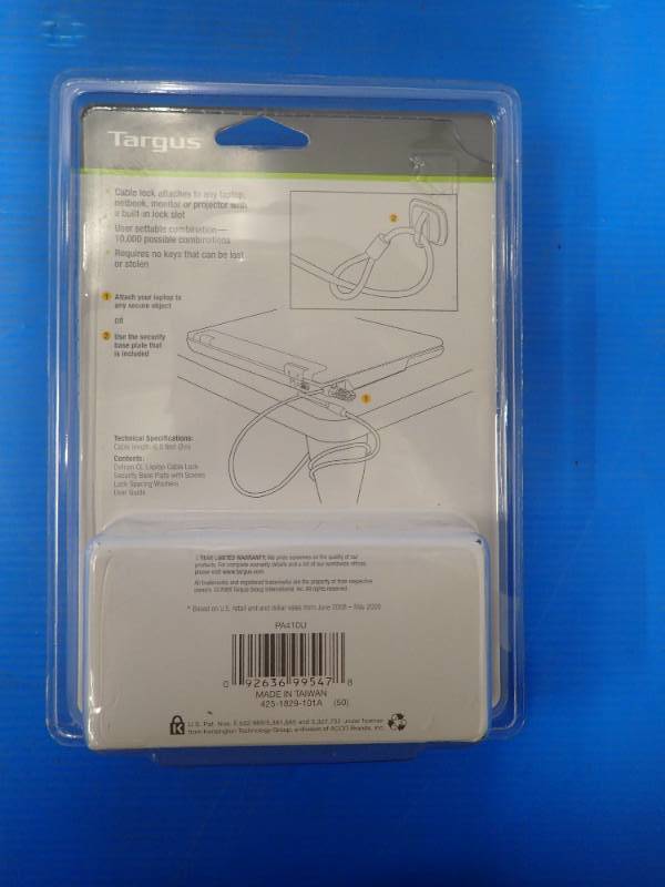lot 68 image: Targus&nbspDefcon CL Laptop Cable Lock brand new