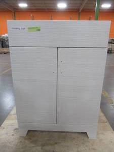 lot 223 image: Style Selections Tierra 24.5-in x 19-in. White Single Sink Bathroom Vanity Cabinet C47N24-SS - Scratch and Dent, No Top.
