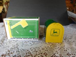 John Deere Small Metal Mailbox with Lock & Key