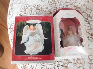 1997 Hallmark Barbie and Ken Wedding Day Joyful Messenger Keepsake Ornaments