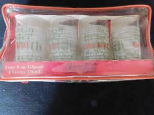 4 collector coke glasses in case & Many others