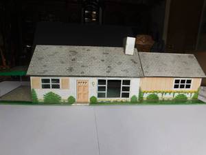 Vintage Tin doll House with Doll Furniture
