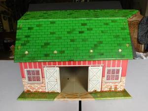 Vintage Tin Lazt-Day Farm Barn with Animals And Feed