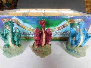 Box of 11 Mini Dragons on Crystal