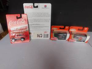 4 Coca-Cola Cars (2 Matchbox, 1 Revel Racing, 1 Coca Cola Brand