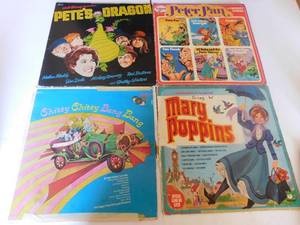 Petes Dragon, Peter Pan, Chitty Chitty Bang Bang, Mary Poppins Vinyl Records