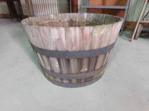 26Dia x 16 12 Wood Half Barrel Planter