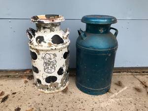 2-Metal Vintage milk cans