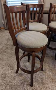 Fantastic Wood Swivel Barstool Set