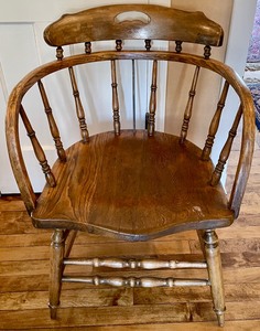 Vintage Wooden Curved Back Chair