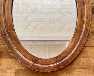 Wooden Framed Oval Mirror