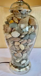 Lamp with the Base Full of Rocks