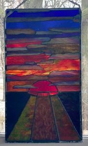 Gorgeous Sunset Stained Glass Piece