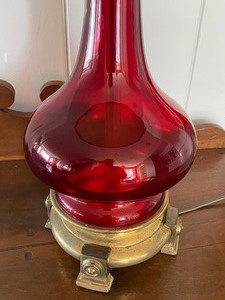 Beautiful Vintage Ruby Red Table Lamp