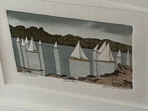 Framed Vintage Etching by Frank Kaczmarek
