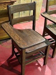 Two Vintage Wooden School Desks