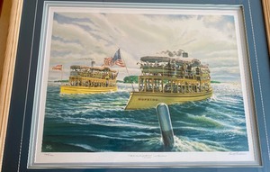 Framed Print Streetcar Boats on Lake Minnetonka by Kurt Carlson