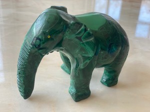Wonderful Malachite Elephant Figurine