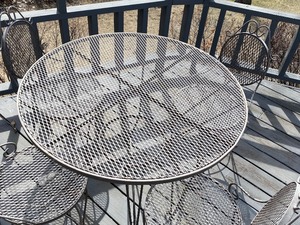 Vintage Metal Table and Four Chairs Set