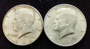 2 90% Silver Kennedy Half Dollars