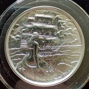 Ultra High Relief 2 Oz. Silver Mermaid Coin