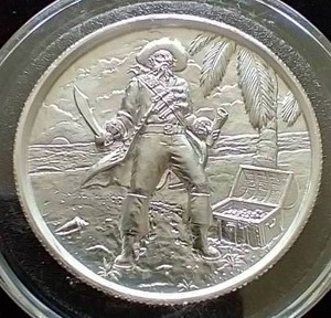 Ultra High Relief 2 Oz. Silver Pirate Coin