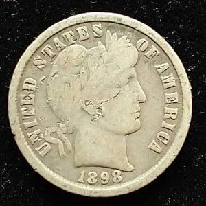 1898 Barber Silver Dime