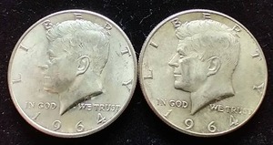 2 90% Silver Kennedy Half Dollars