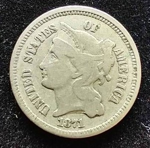 1871 3 Cent Nickel