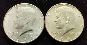 2 90% Silver Kennedy Half Dollars