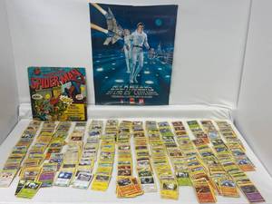 lot 3 image: Pokemon cards, Vintage Spiderman album and Vintage Buck Rodgers Poster