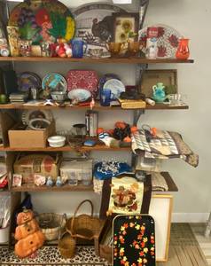lot 36 image: Four Shelves full Of Misc. Household Items.