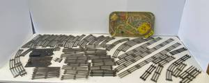 lot 39 image: Group of Lionel Train Track and Marx tin litho train track