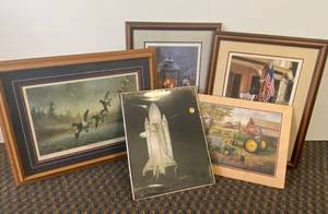 lot 48 image: Misc. size framed prints and 2 unframed prints